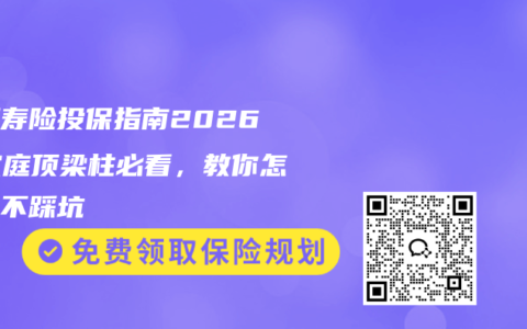 定期寿险投保指南2026：家庭顶梁柱必看，教你怎么选不踩坑